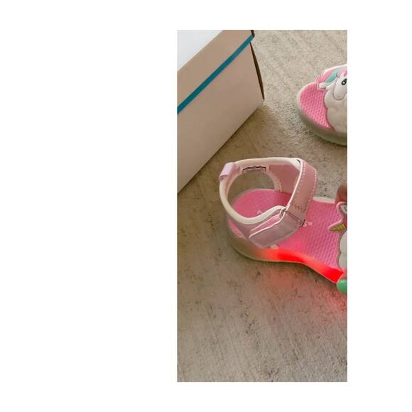 Sandals Pink Unicorn Light-Up Soles By Carter's Toddler Girls 7 - Picture 7 of 7